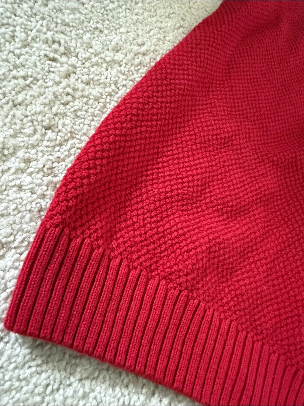 NWOT Vintage Chaps Men’s Waffle Knit Red Crewneck Sweater - Size Medium - Y2K